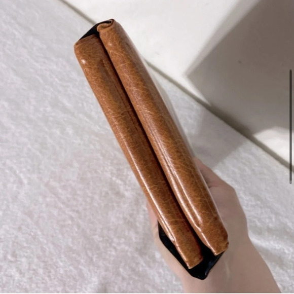 Vintage Brown Faux Leather Knitting  Needles Case With Knitting Needles - Picture 5 of 14